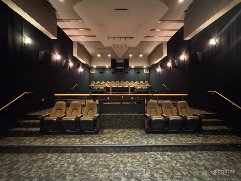  Private Screening Theater with Tiered Seating for Events 