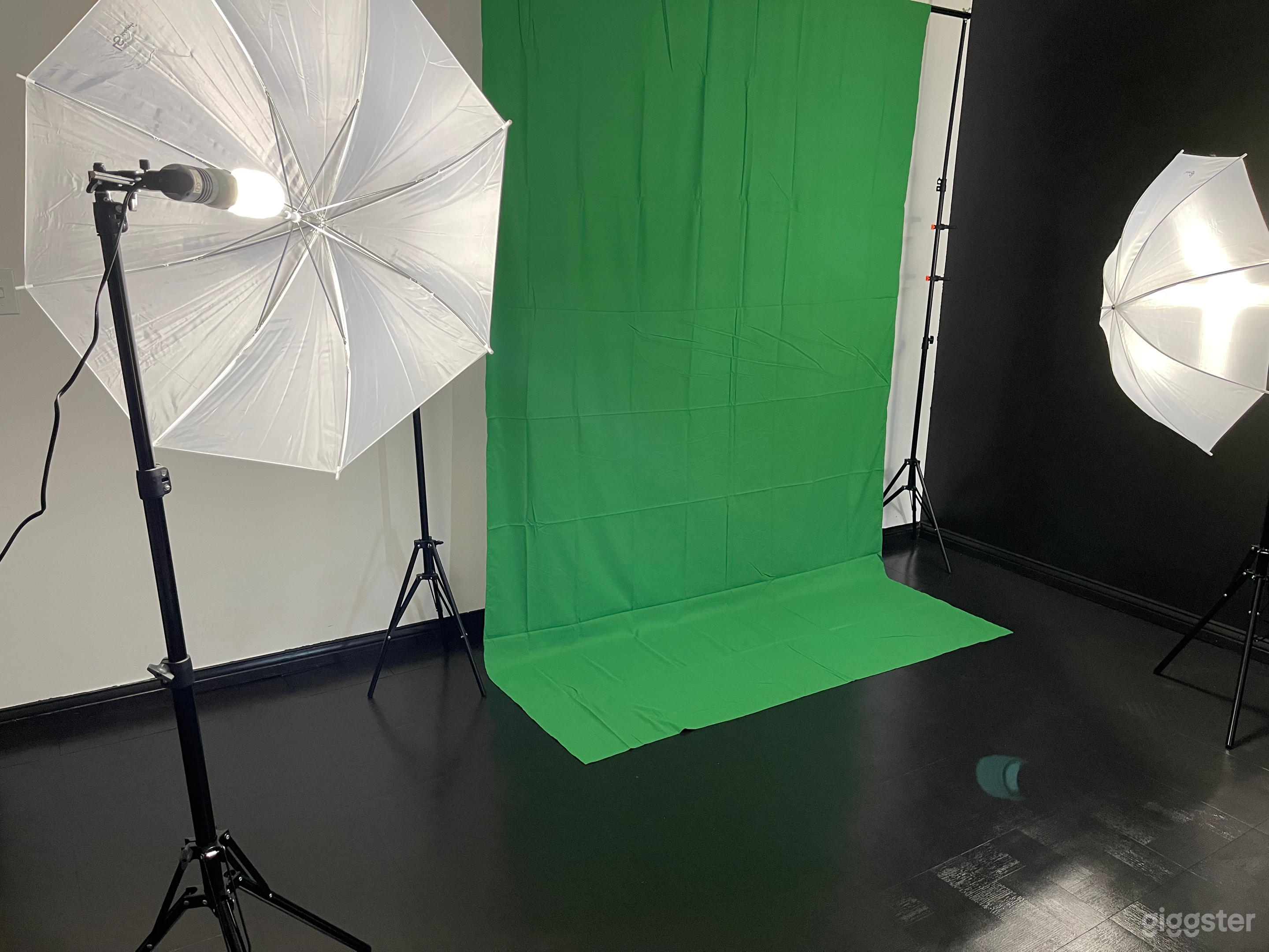 Feel free to use our green screen or any of our other complimentary backdrops