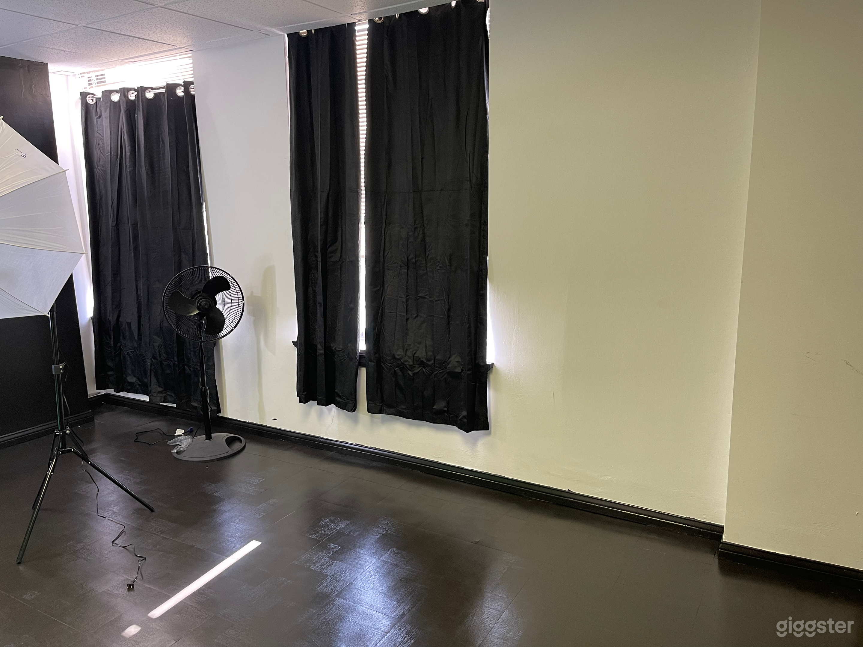 2 large windows that are easily covered with black out curtains when needed