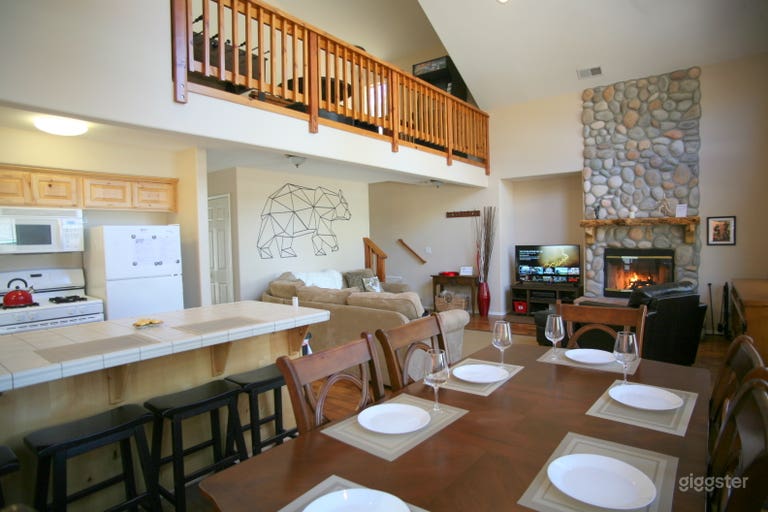  Contemporary Mountain Style living areas, with fireplace and open floorplan 