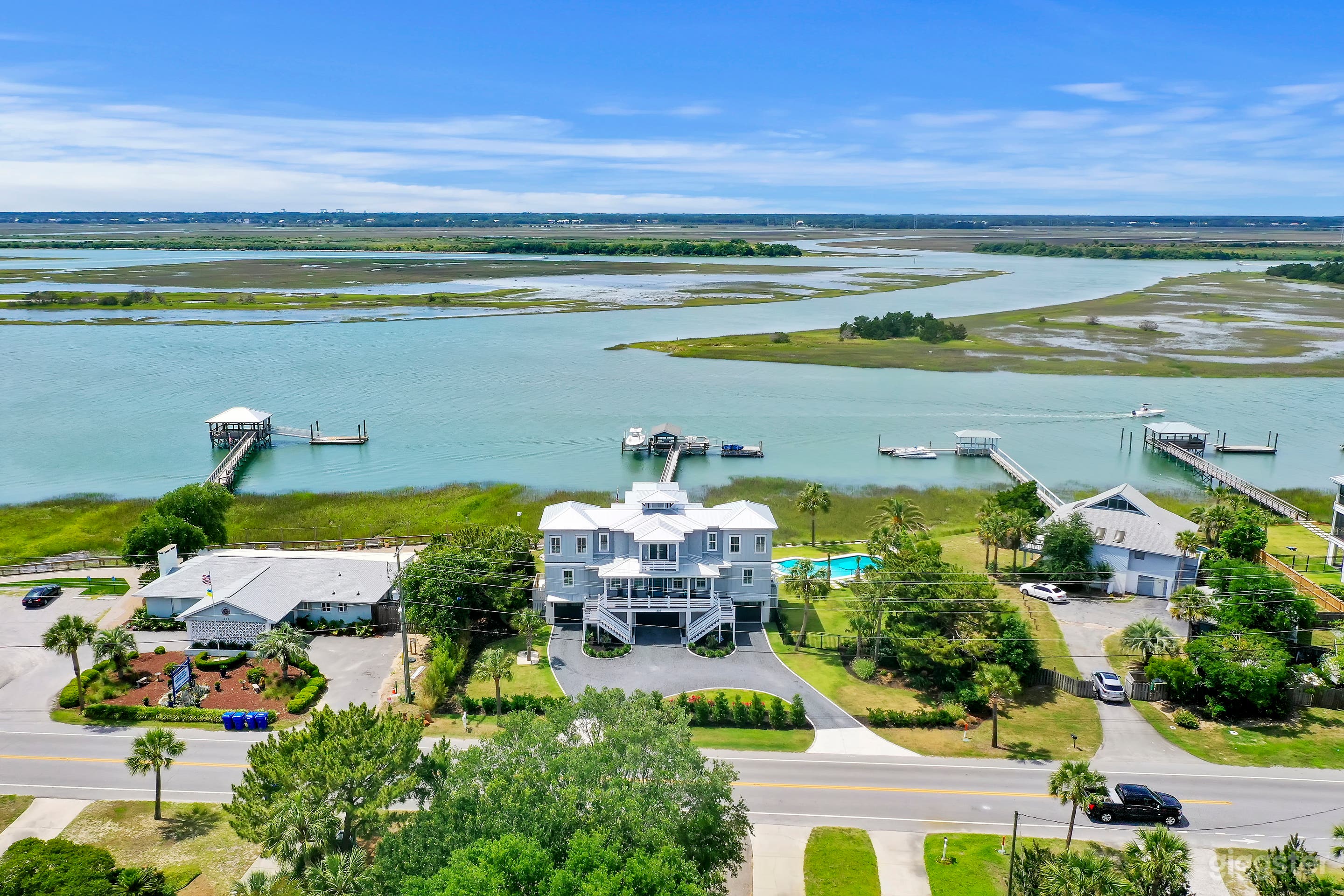 Drone view of house