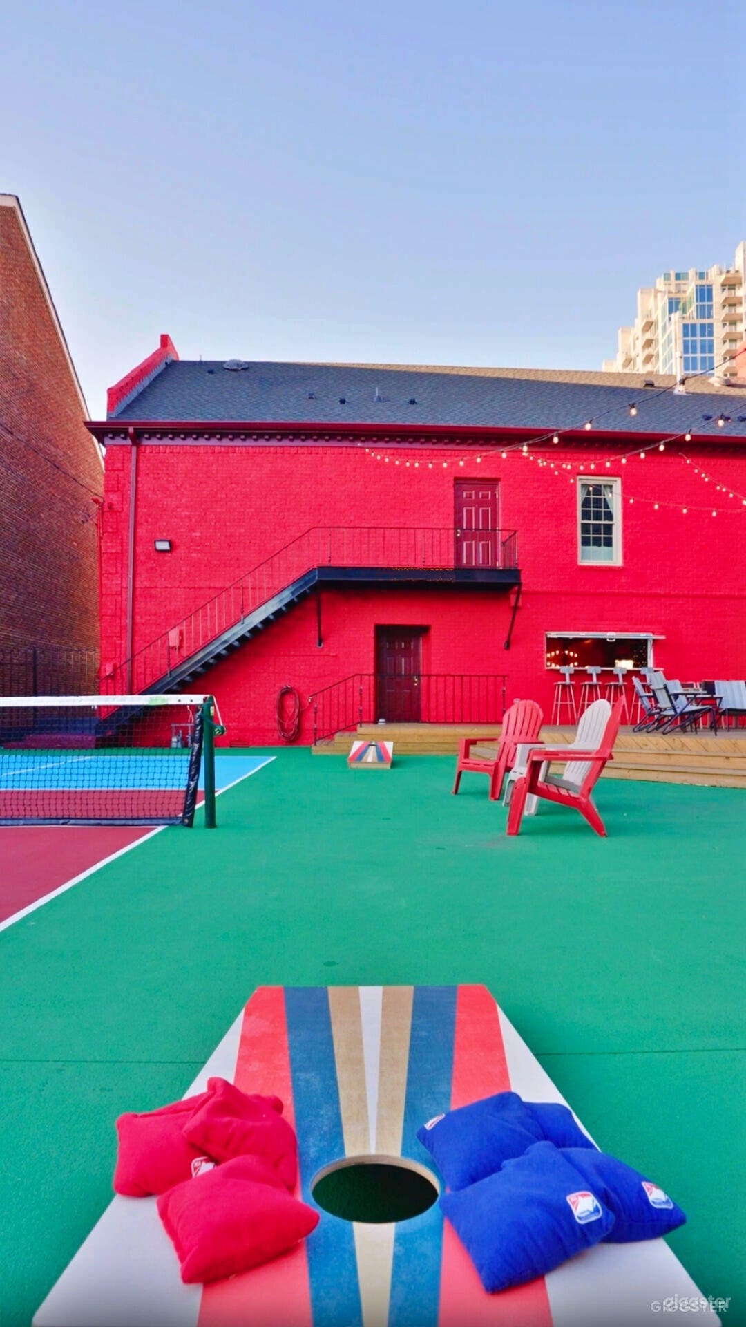Pickleball Court in Vibrant Backyard Photo 3