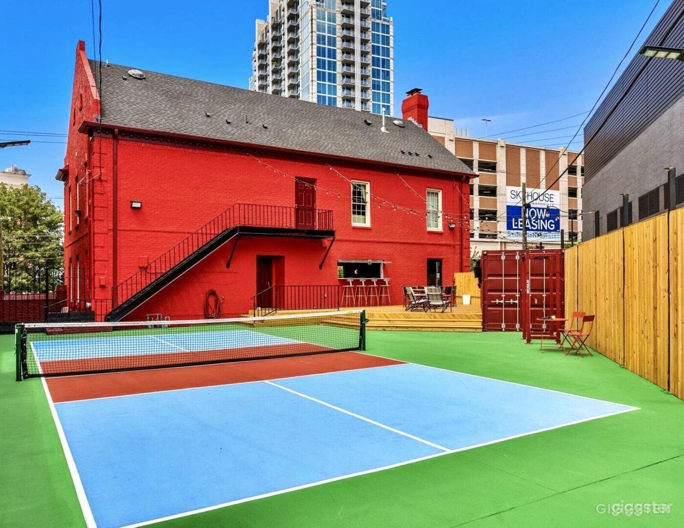 Pickleball Court in Vibrant Backyard Photo 1