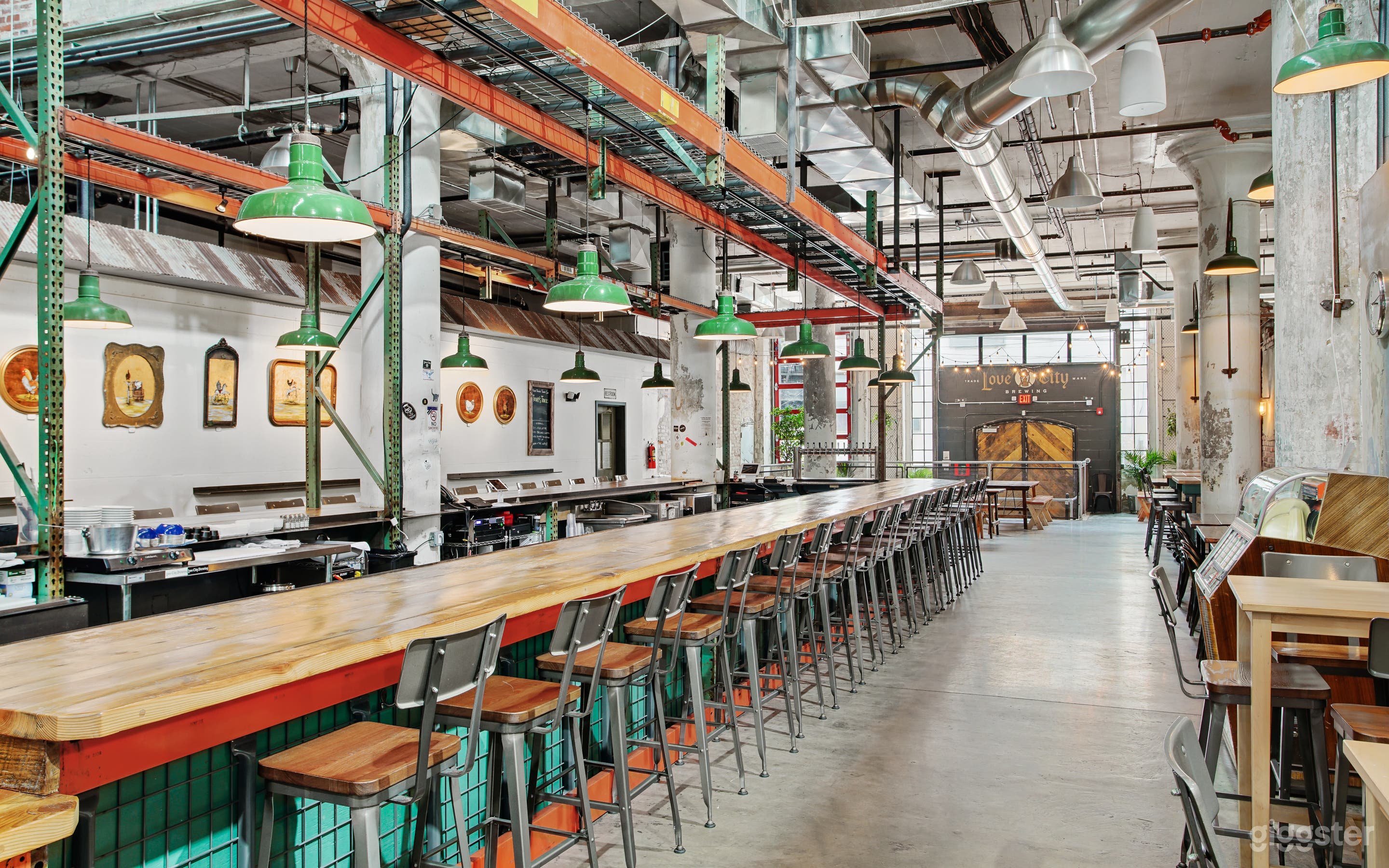 The bar area, looking toward the entrance.