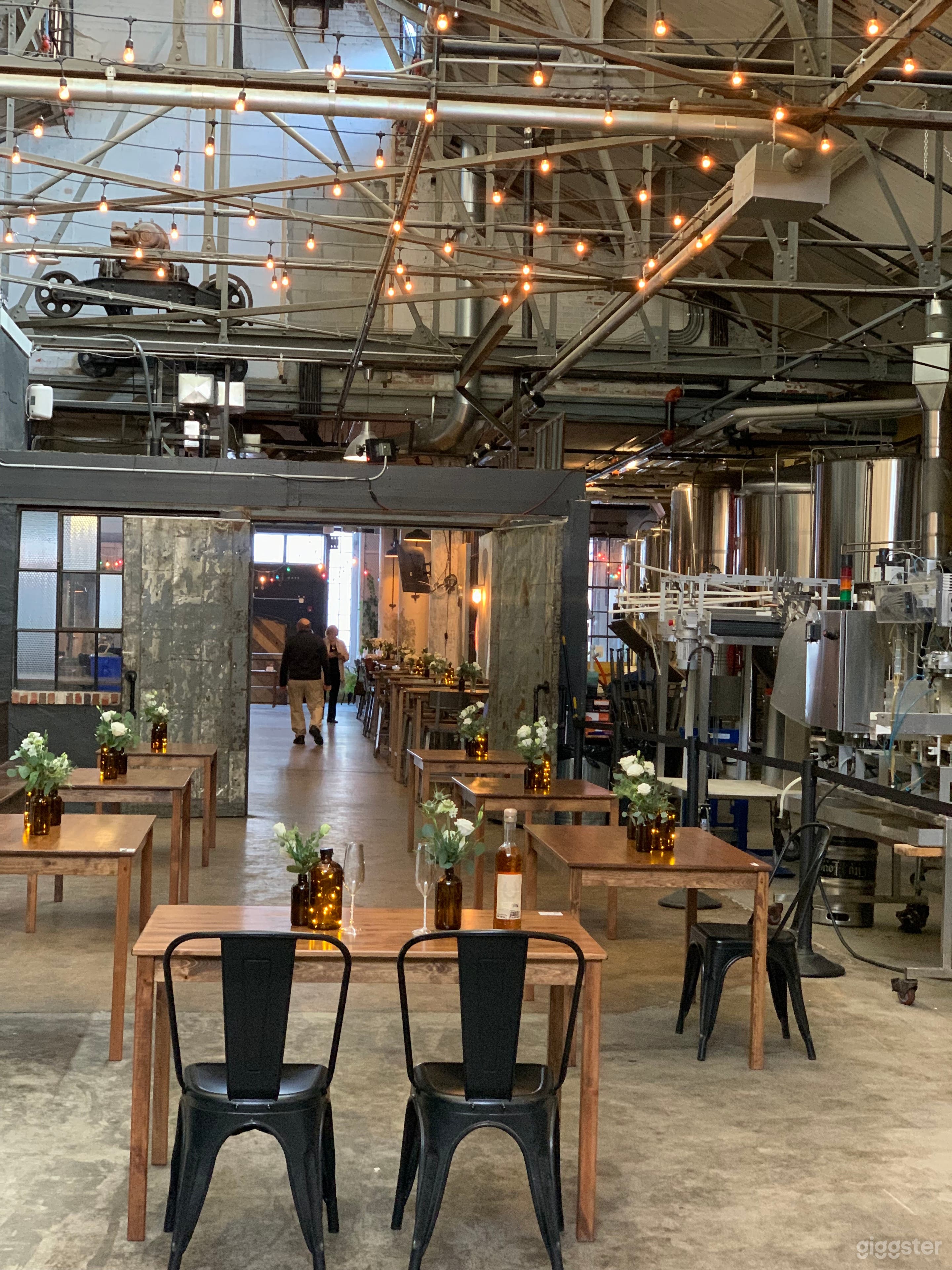 Looking from the brewery into the taproom.