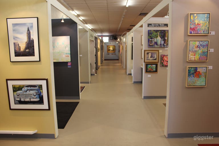  Long hallways with art Gallery Spaces on lining hallway 