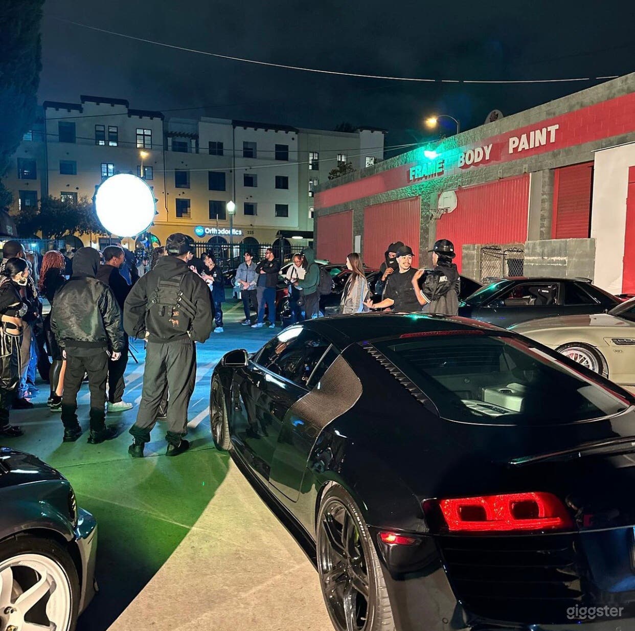 Vintage Industrial Auto Shop &amp; Car Parking Lot Photo 3