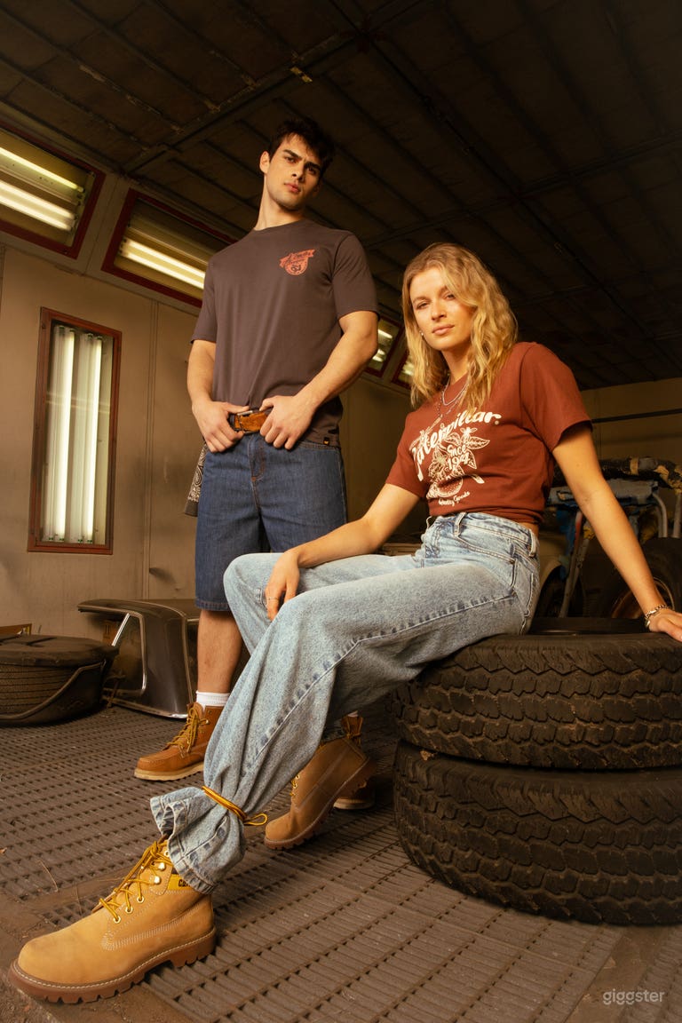  Vintage Industrial Auto Shop & Car Parking Lot 