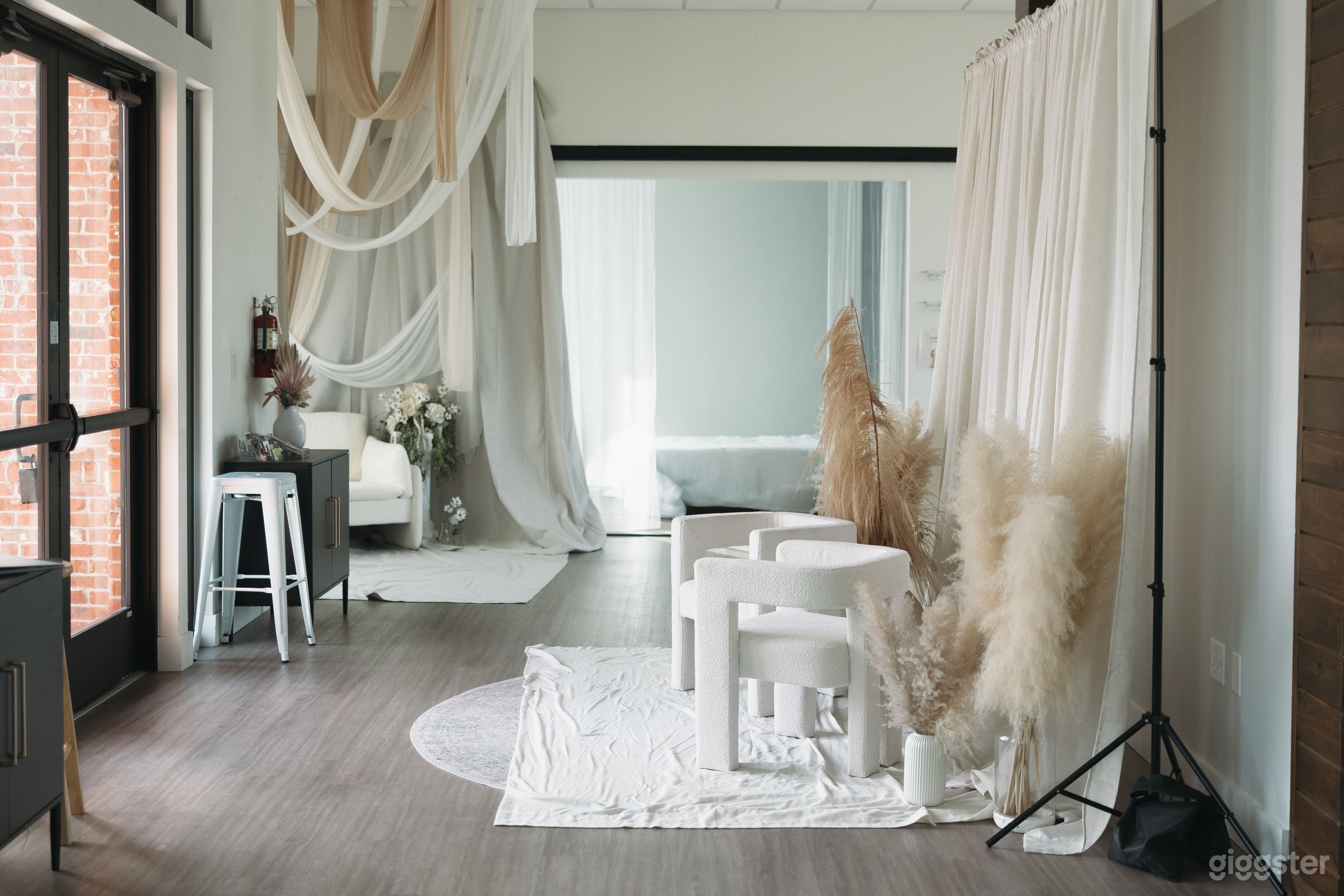 Revolving creative setup spaces for holiday shooting. 