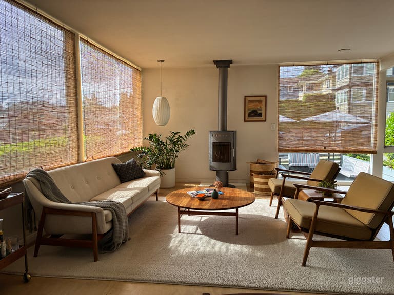  Mid-century modern with a twist. 