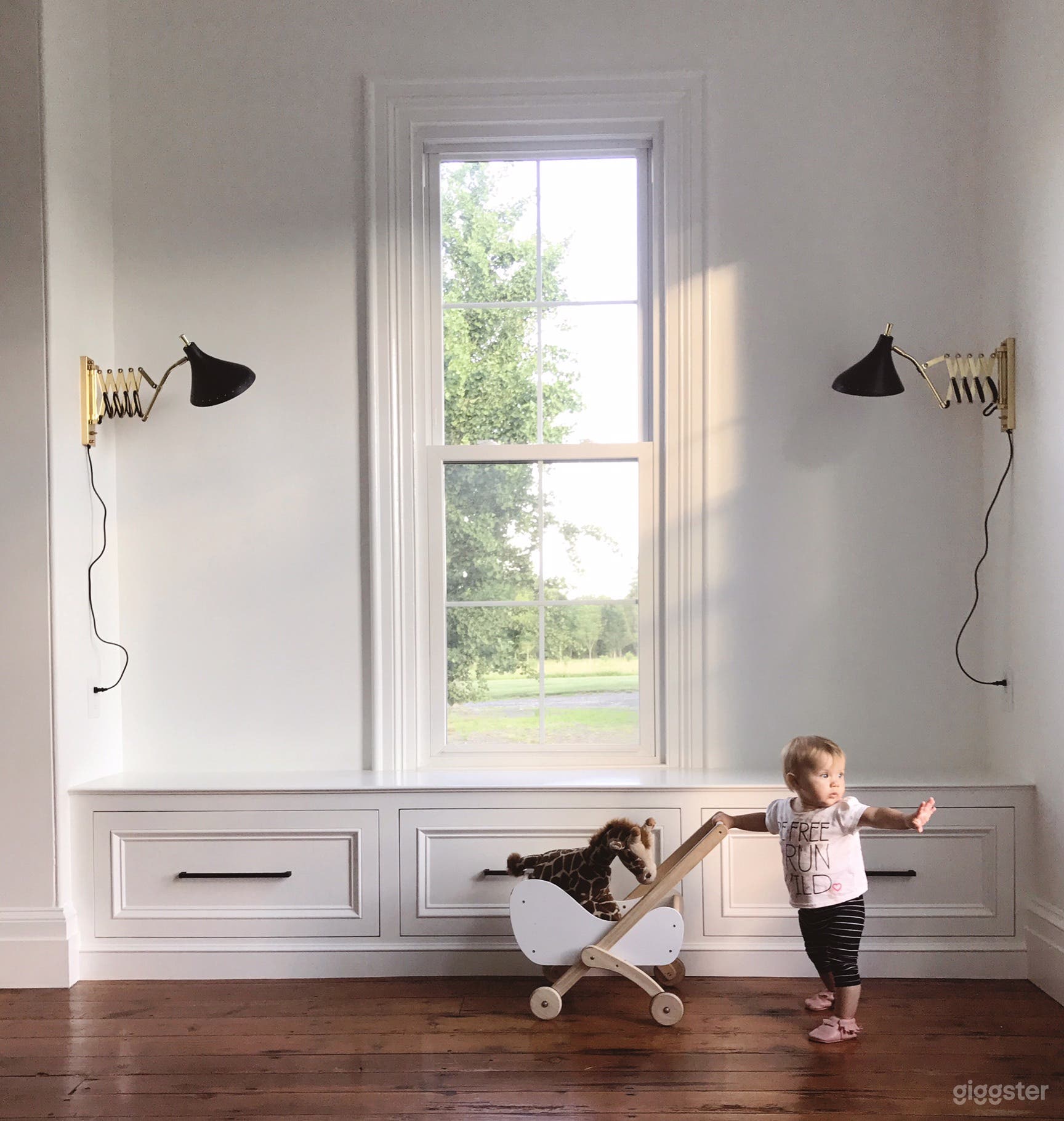 built-in bench with rejuvenation sconces 