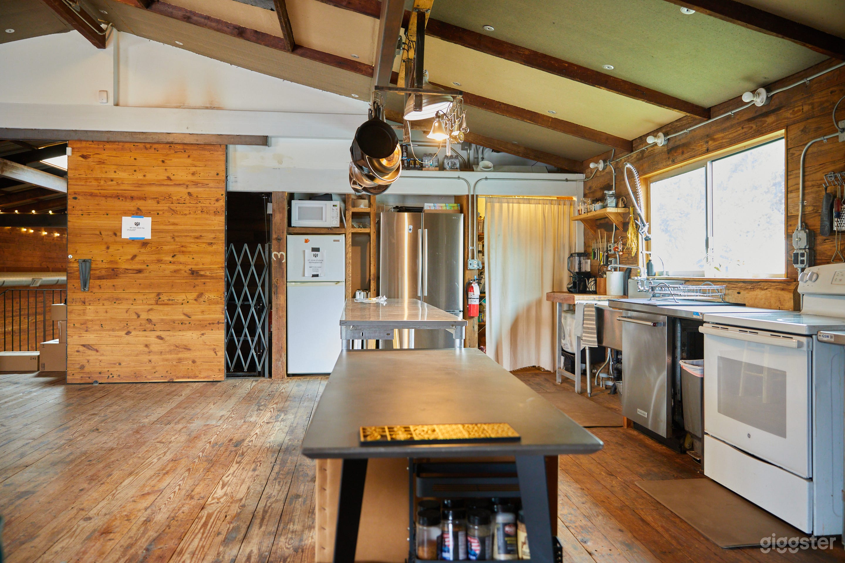 Kitchen studio for catering, cooking classes, food + bev photography, tastings.