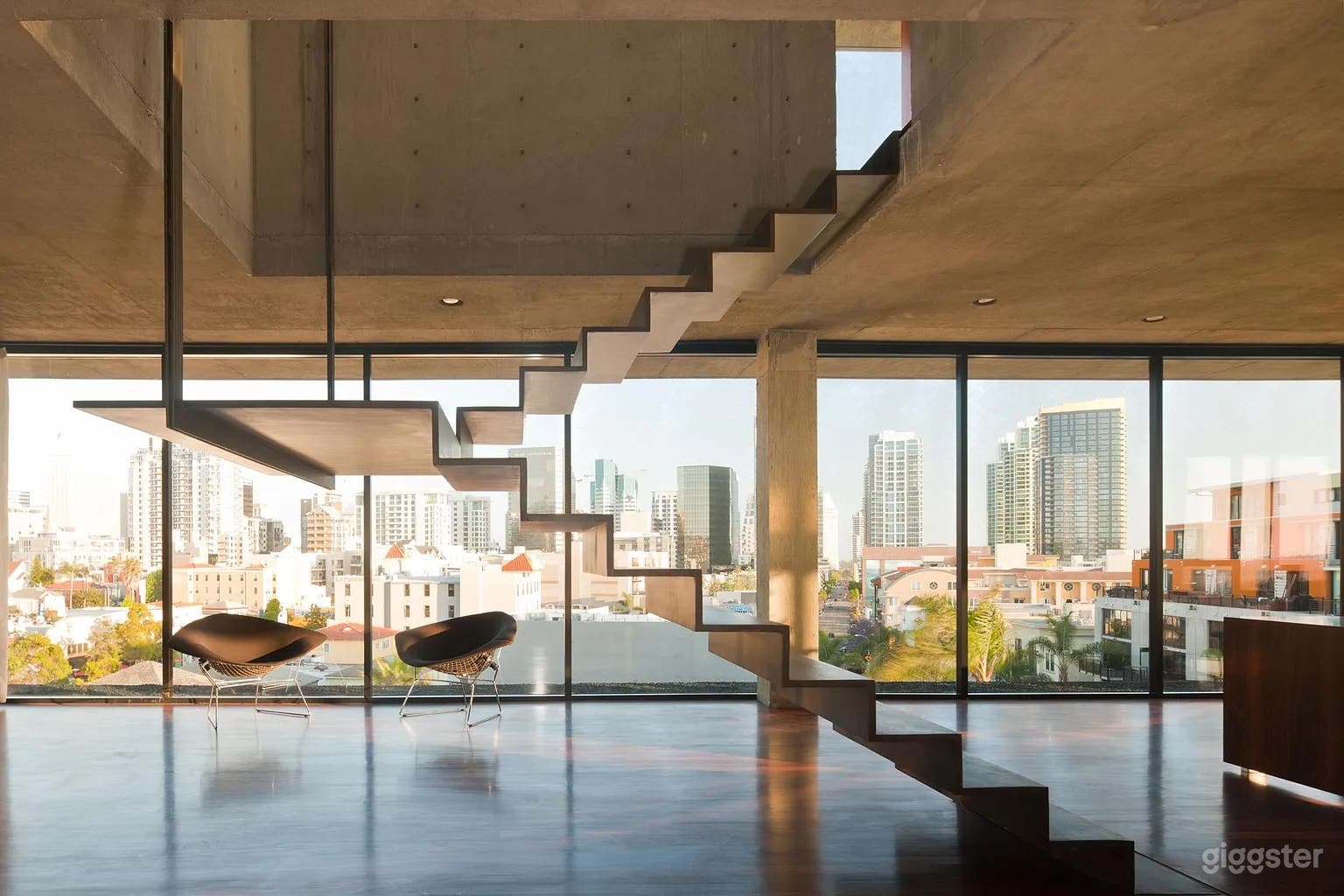🎬 Iconic San Diego penthouse with panoramic skyline views, modern design, and floor-to-ceiling glass — perfect for film, photo, and luxury events.