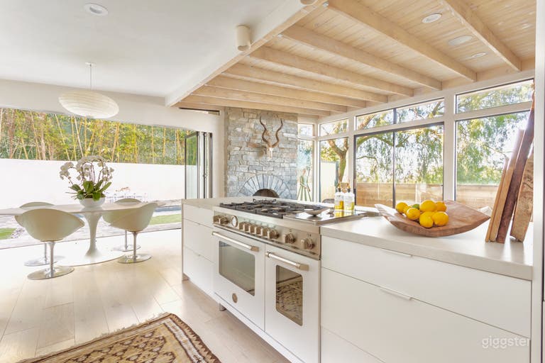  Kitchen, Dining Area, Pool, Folding (4 panel) Glass Door, Fireplace and Sliding Door. 