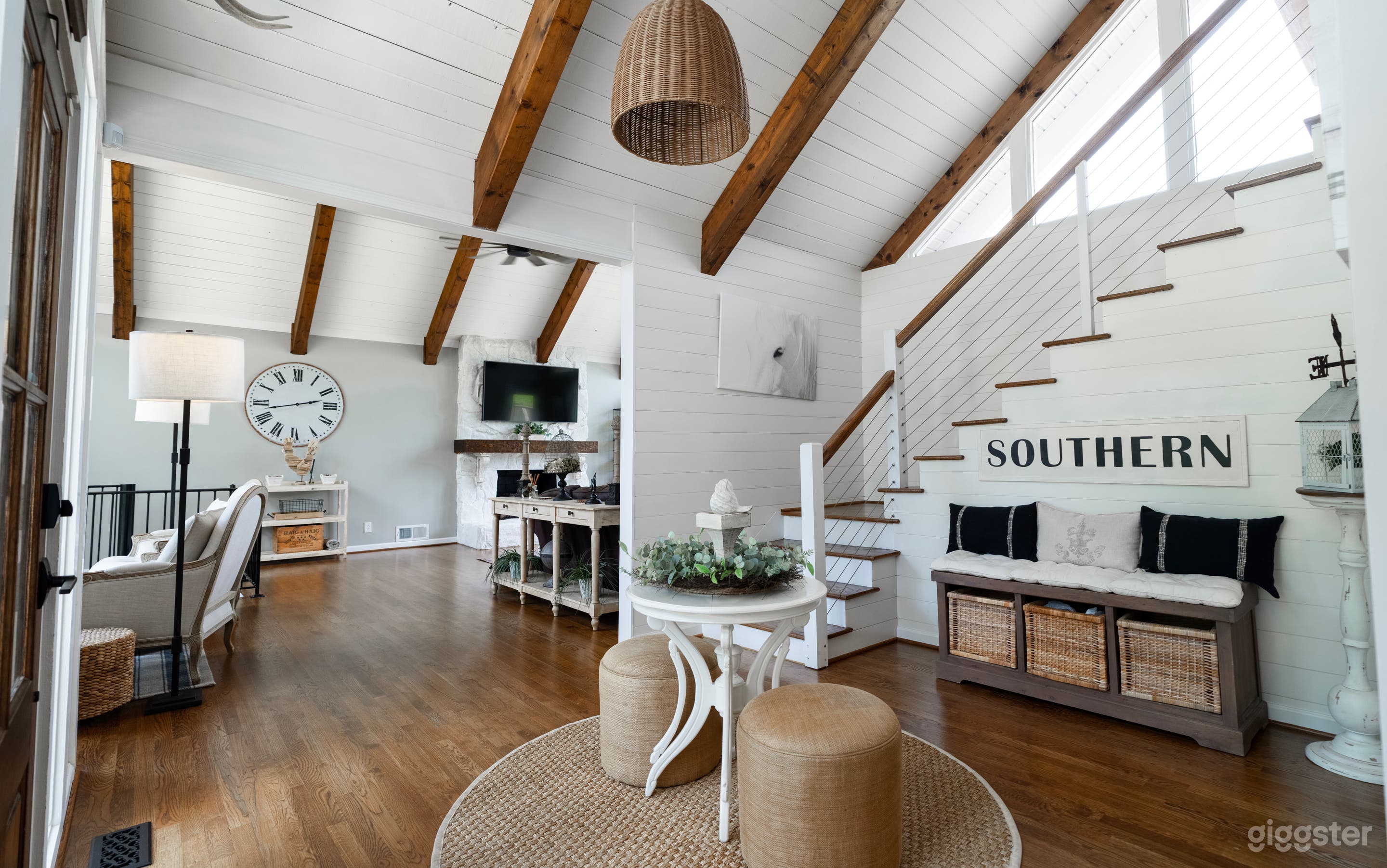 Front Entrance with shiplap walls