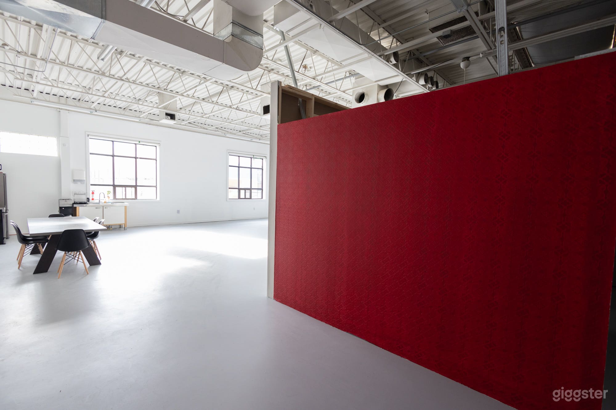 red wallpaper feature wall