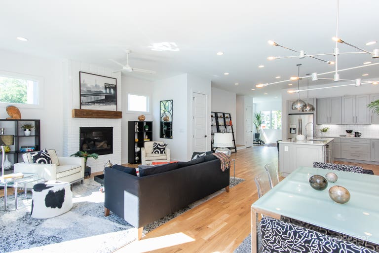  Open concept living dining kitchen 