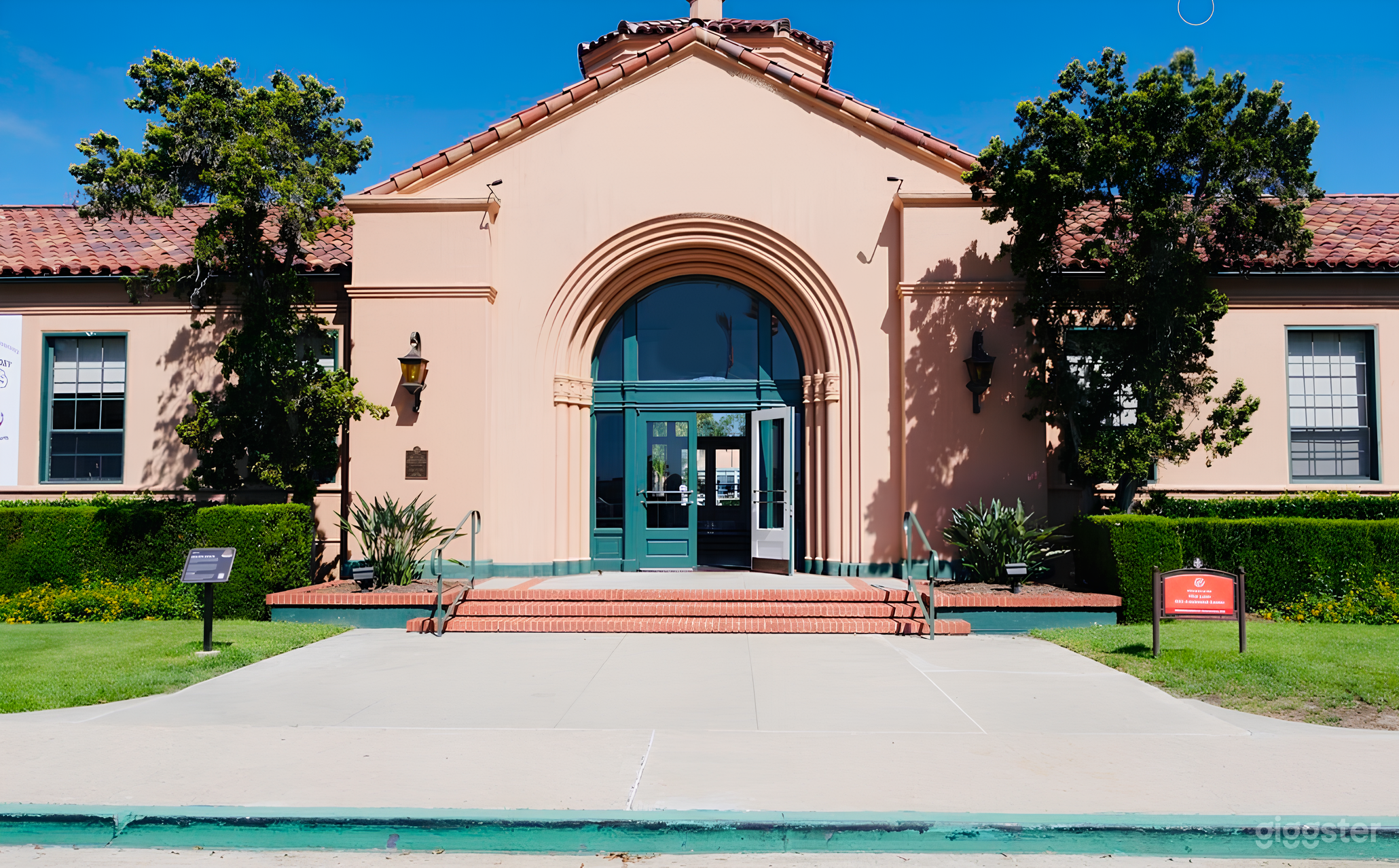 Street view from pull through drive (great for unloading or guest drop off) to front entrance. 