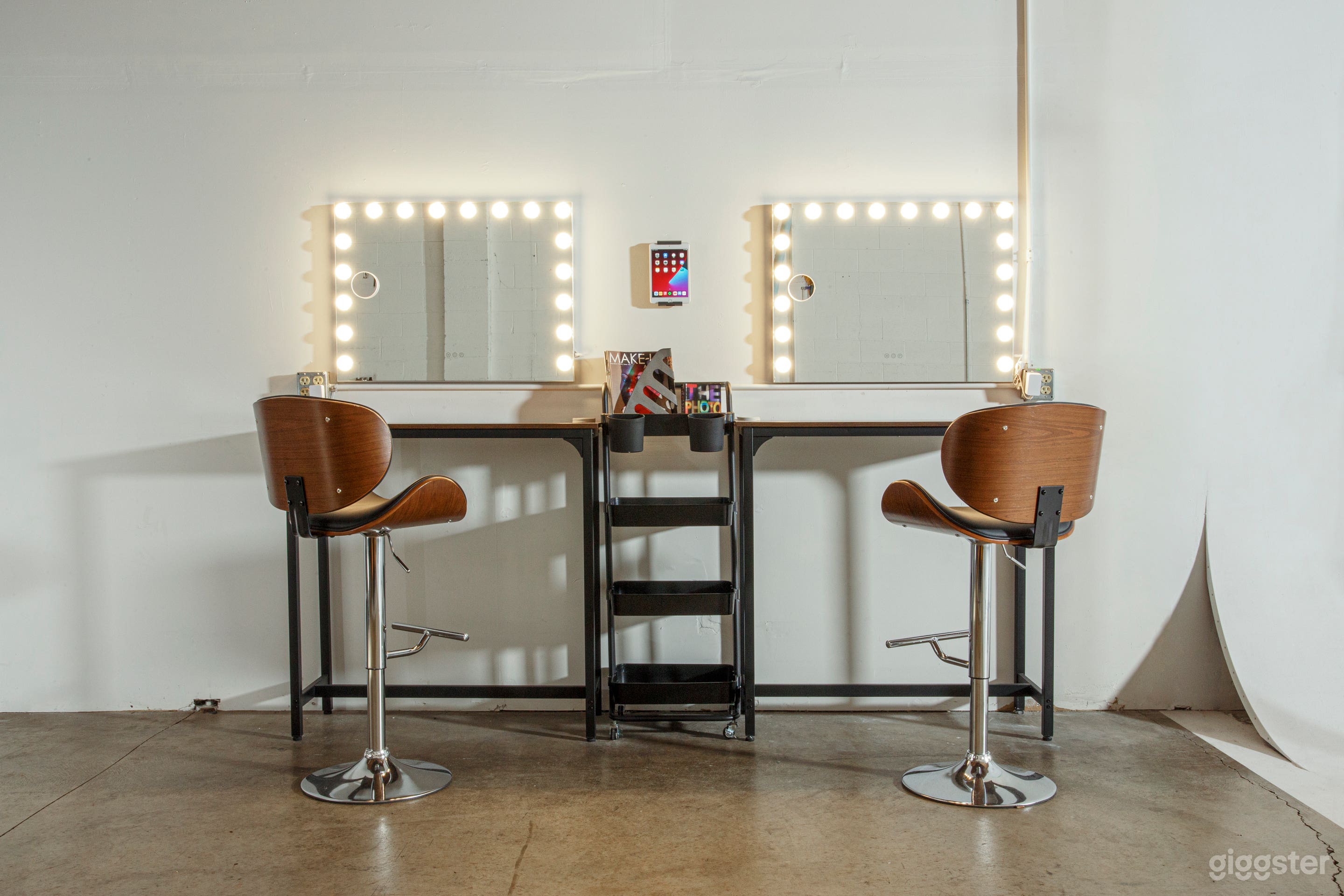 2 hair and makeup stations