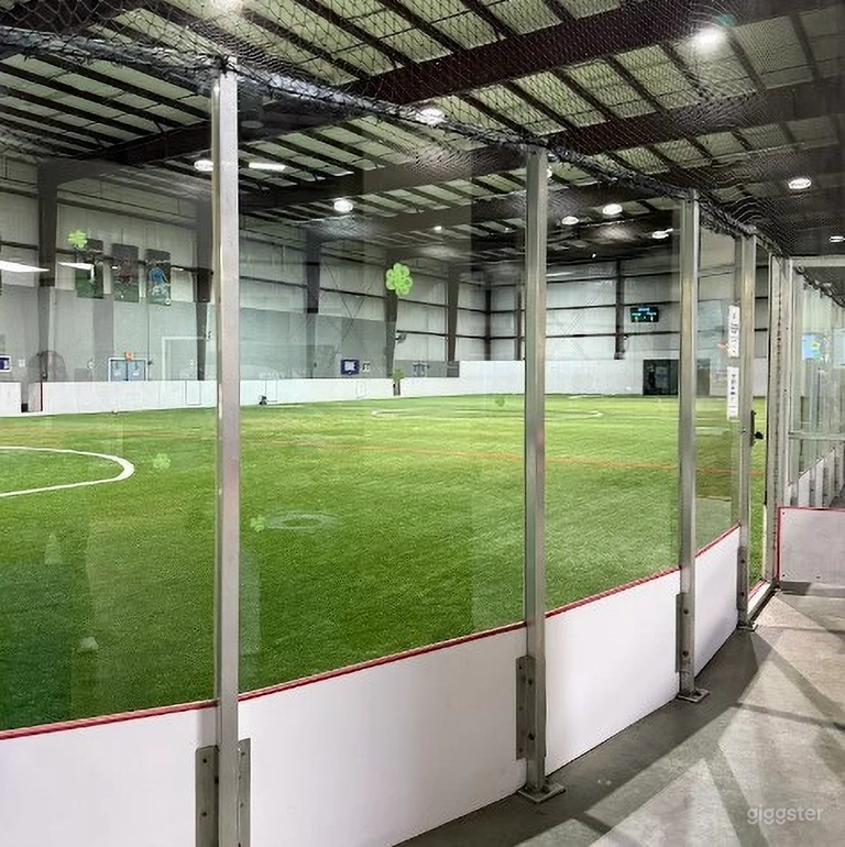  Indoor Soccer Arena with Glass Railings 