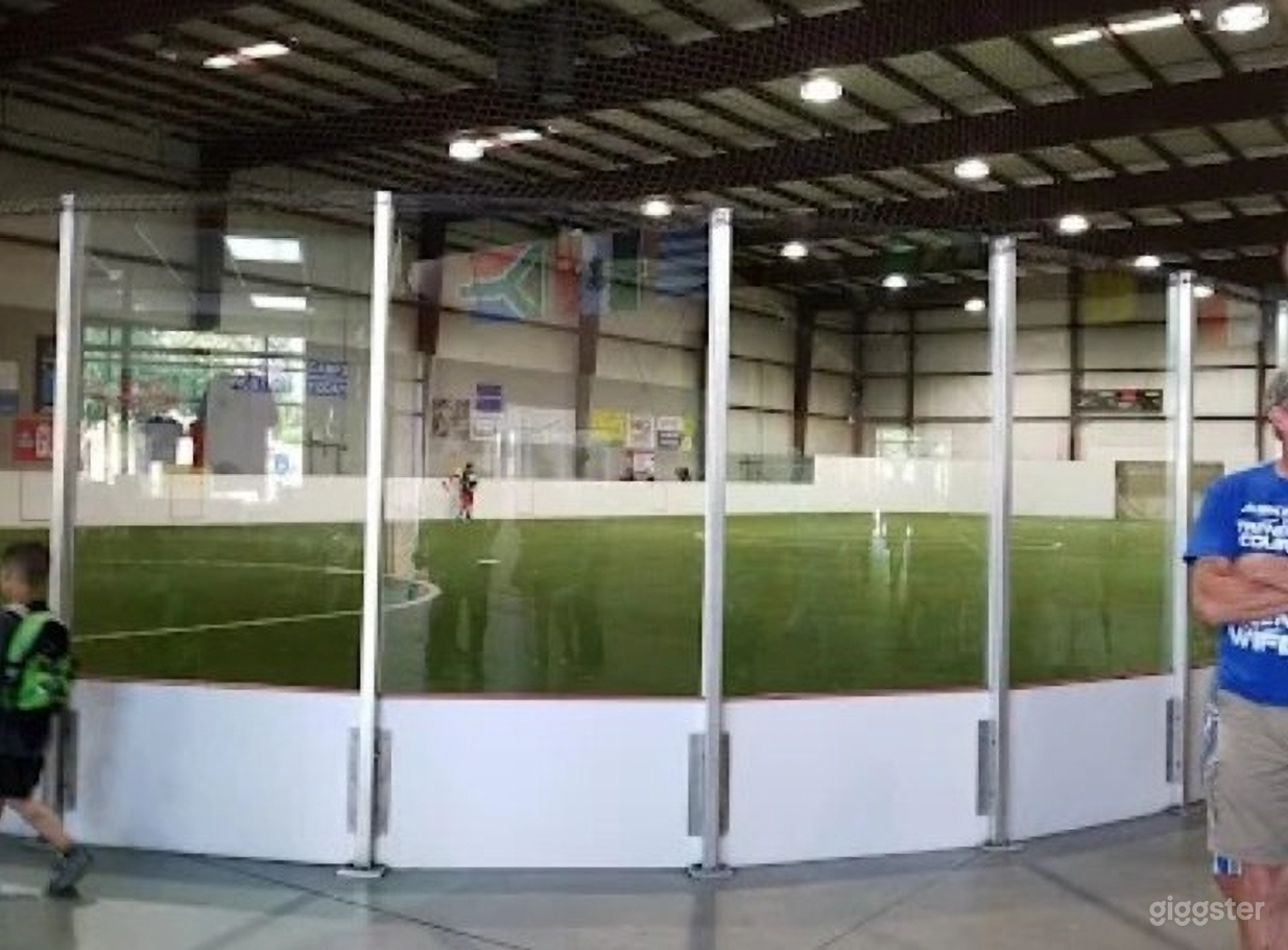 Indoor Soccer Arena with Glass Railings Photo 3