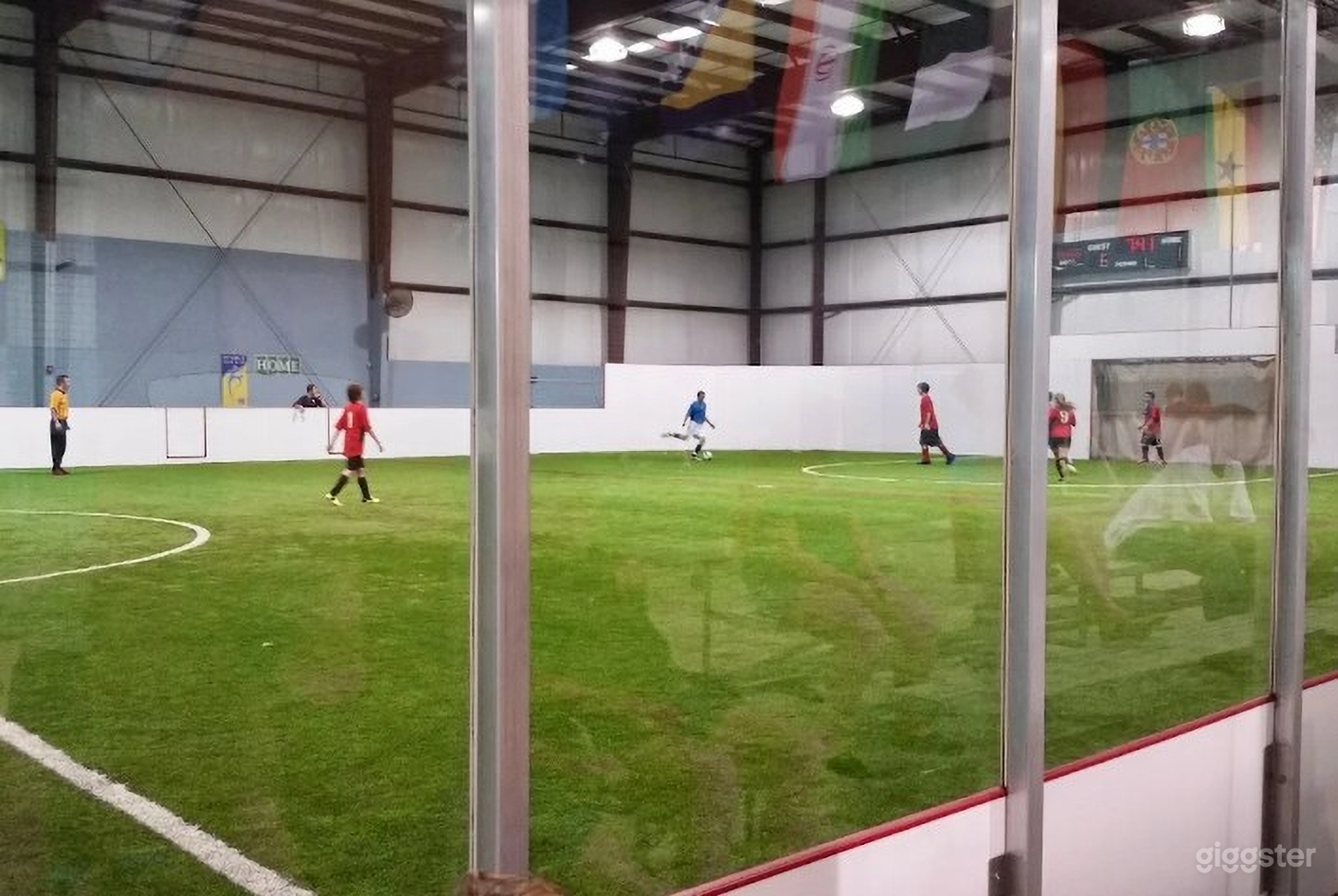 Indoor Soccer Arena with Glass Railings Photo 2