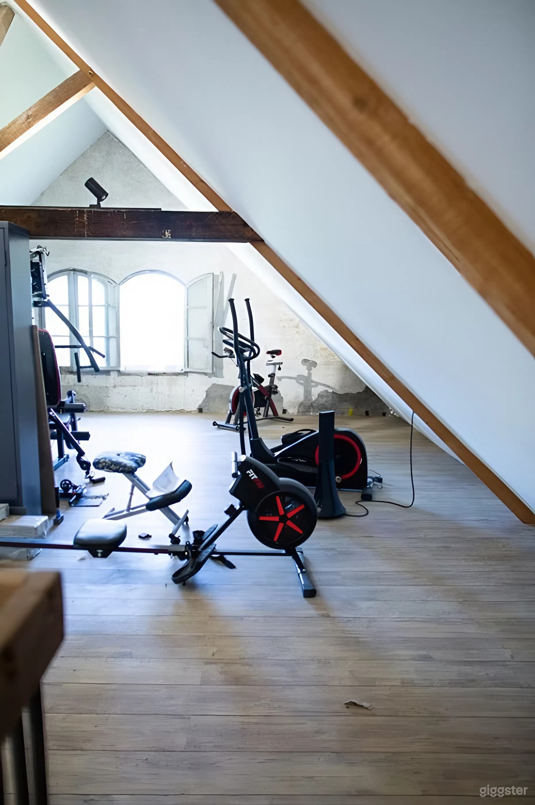Photo de Espace Gym avec Vue sur le Toit & Équipement de Fitness & Installation d'Entraînement 4