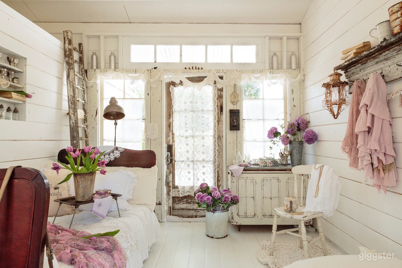 Guest house. Vintage wood bed. Featured in magazines. 