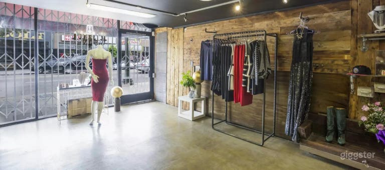  boutique clothing storefront left corner view 