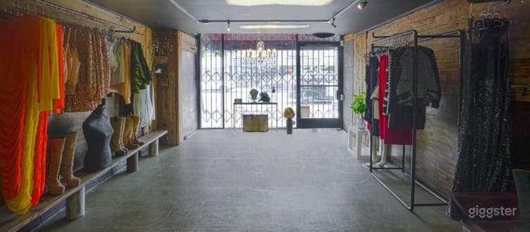  boutique clothing storefront back view 