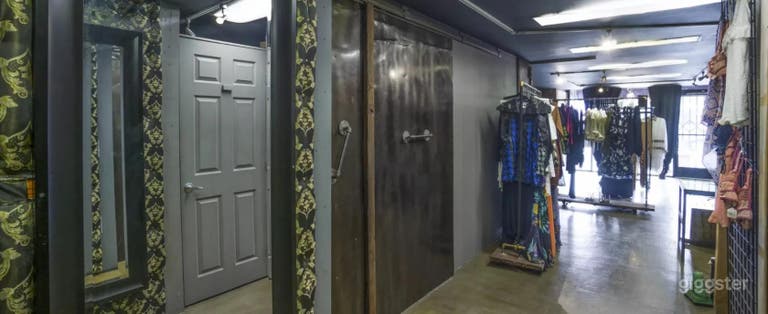  boutique clothing storefront hallway view 