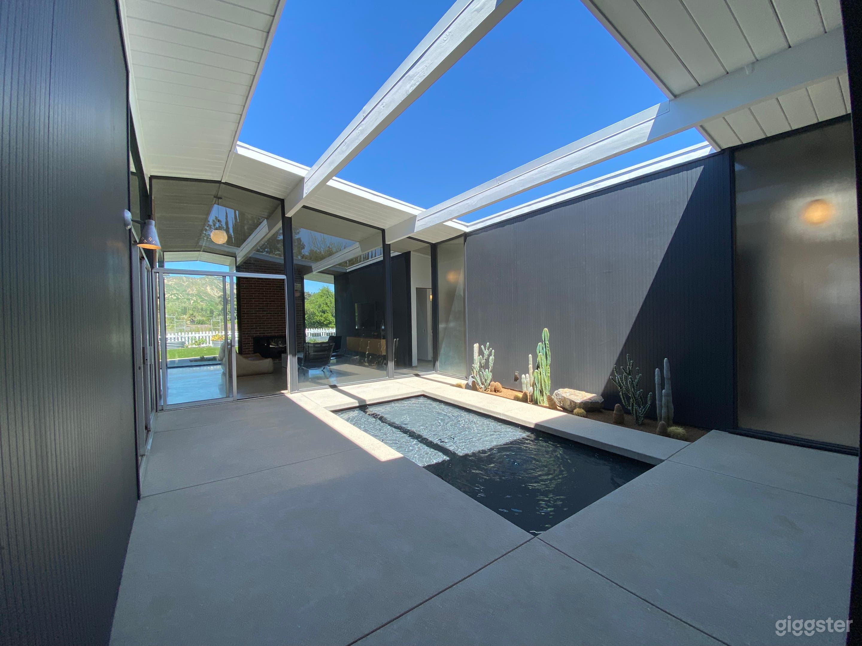 Atrium entrance with reflecting pool