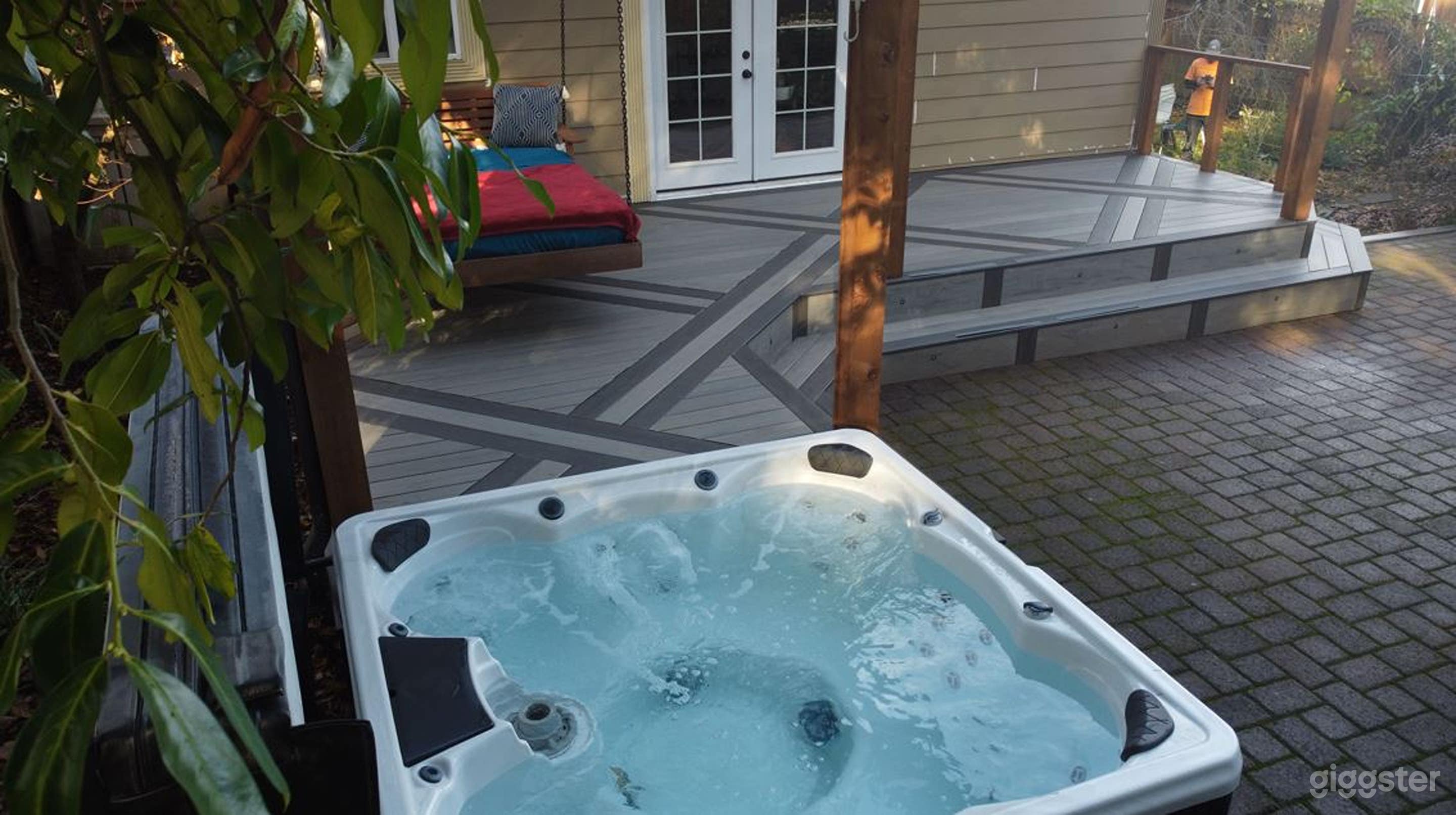 Charming Backyard with Hot Tub and Fire Pit Photo 3