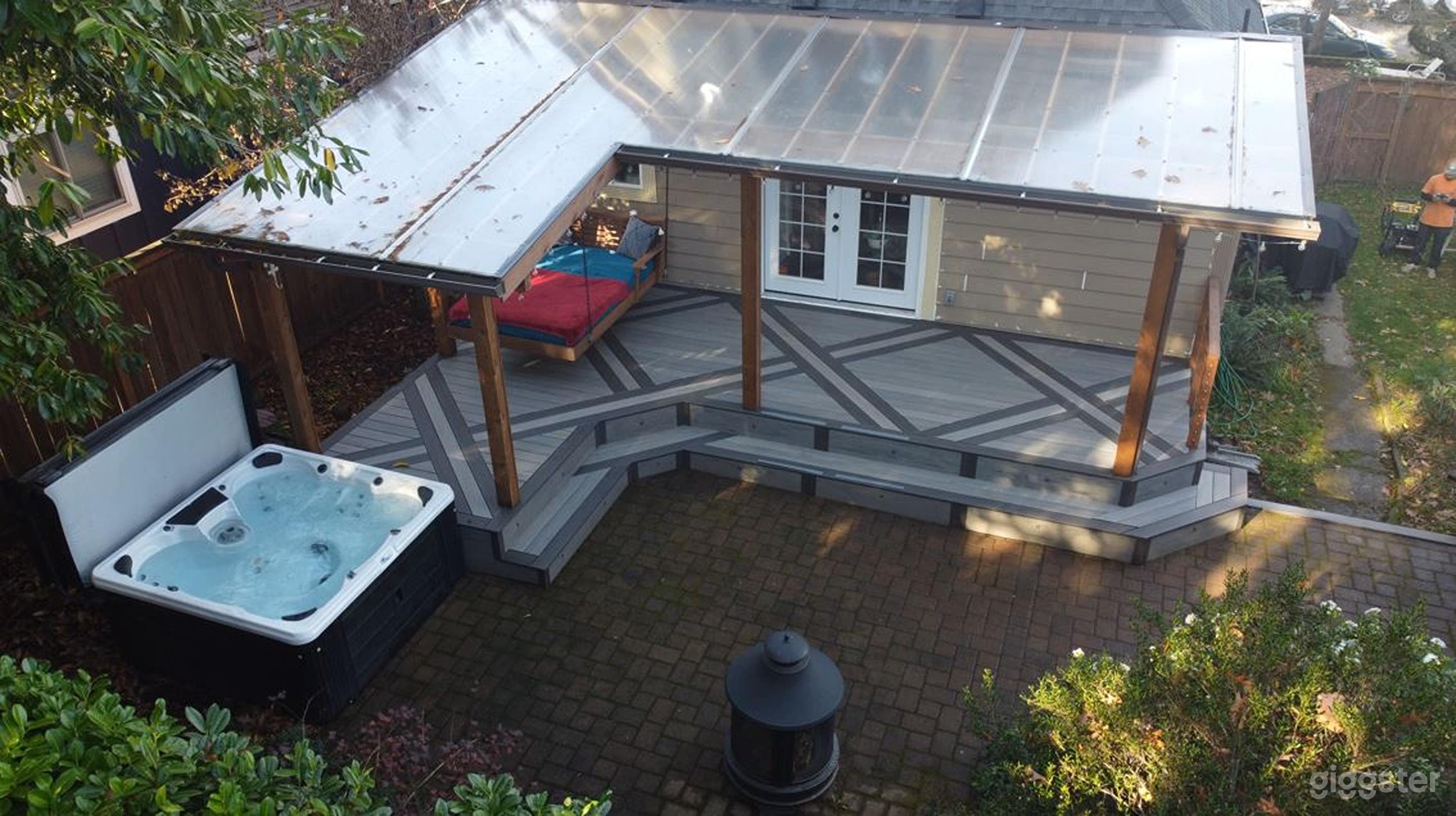 Charming Backyard with Hot Tub and Fire Pit Photo 1