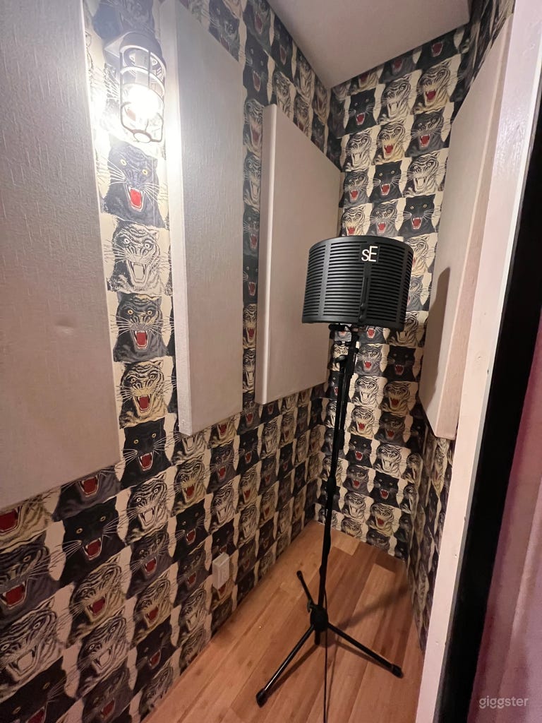  Recording Booth with Gucci Wallpaper (Famous photo opp) 
