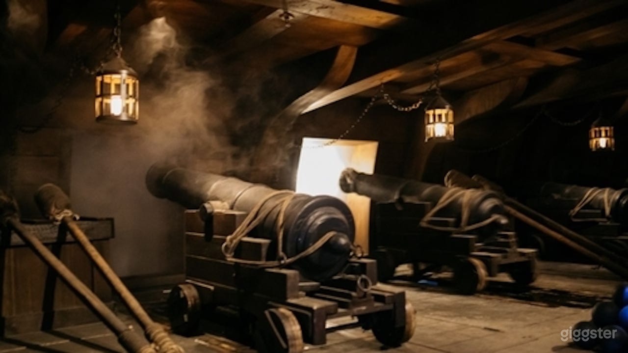 18th Century Frigate - Interior w/ Three-mast Photo 4