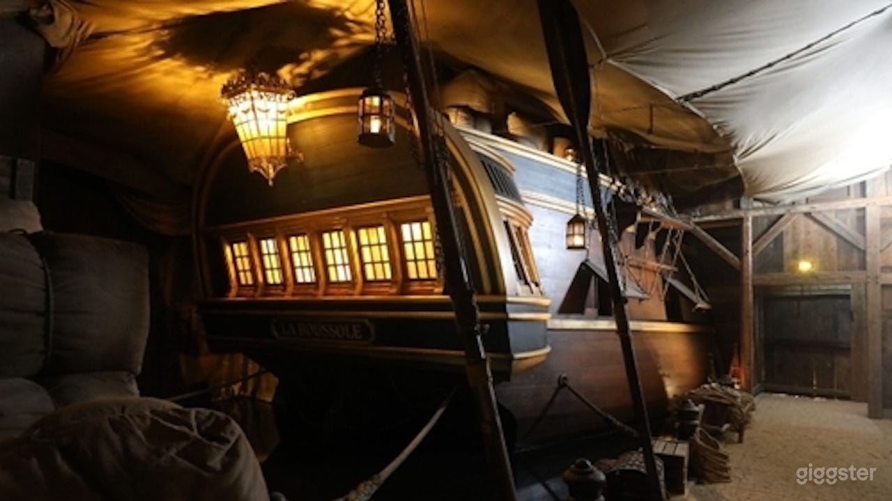 18th Century Frigate - Interior w/ Three-mast Photo 1