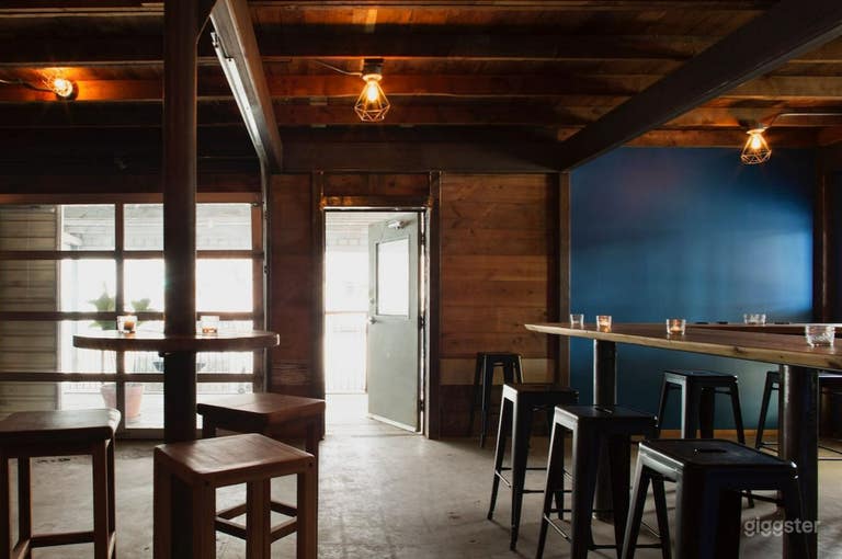  Sliding garage door to open up the space on to a covered porch. 