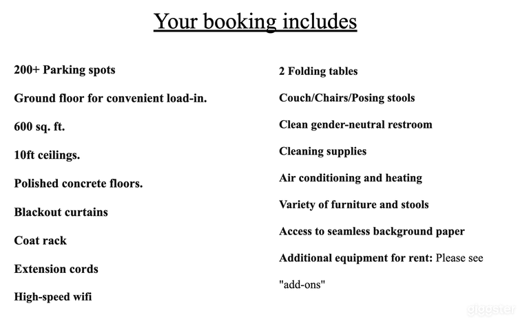  Orange County 600 sq ft Studio 