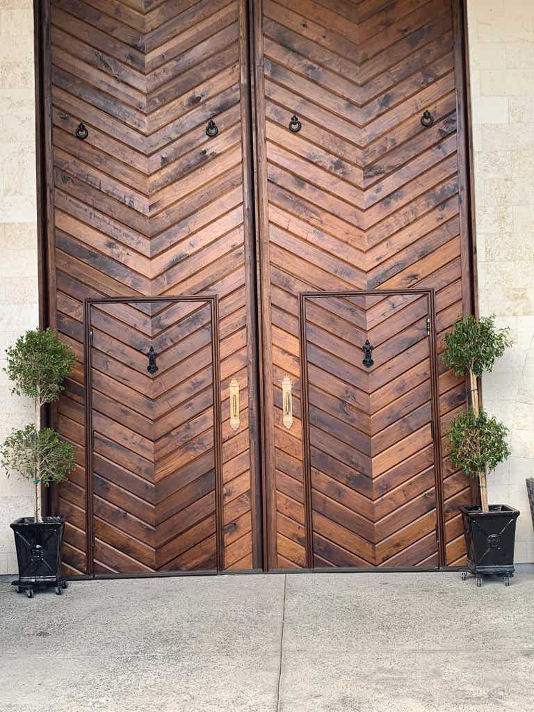  15 foot high by 12 foot wide all four doors open 