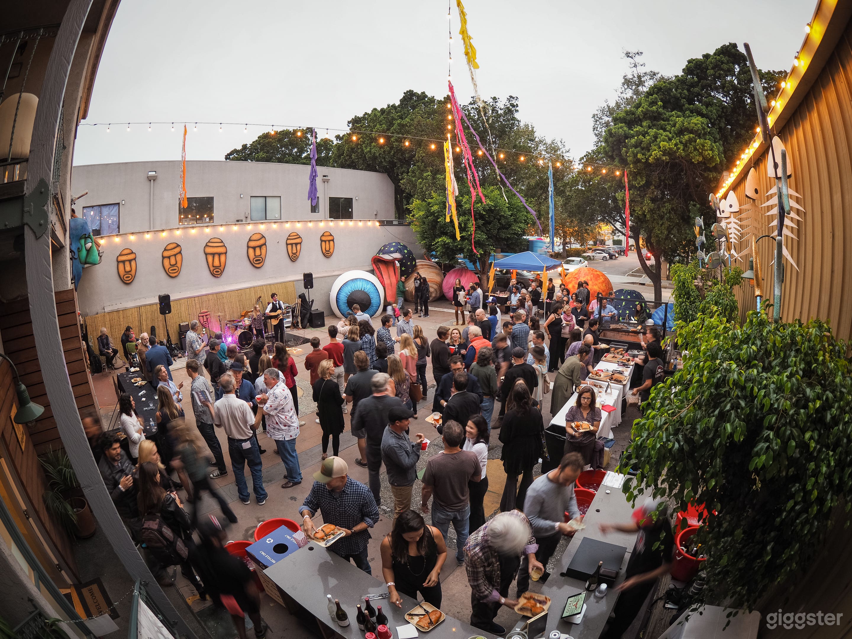 Our Parking Lot is a great size for cooking, live music, booths, screenings, and more.