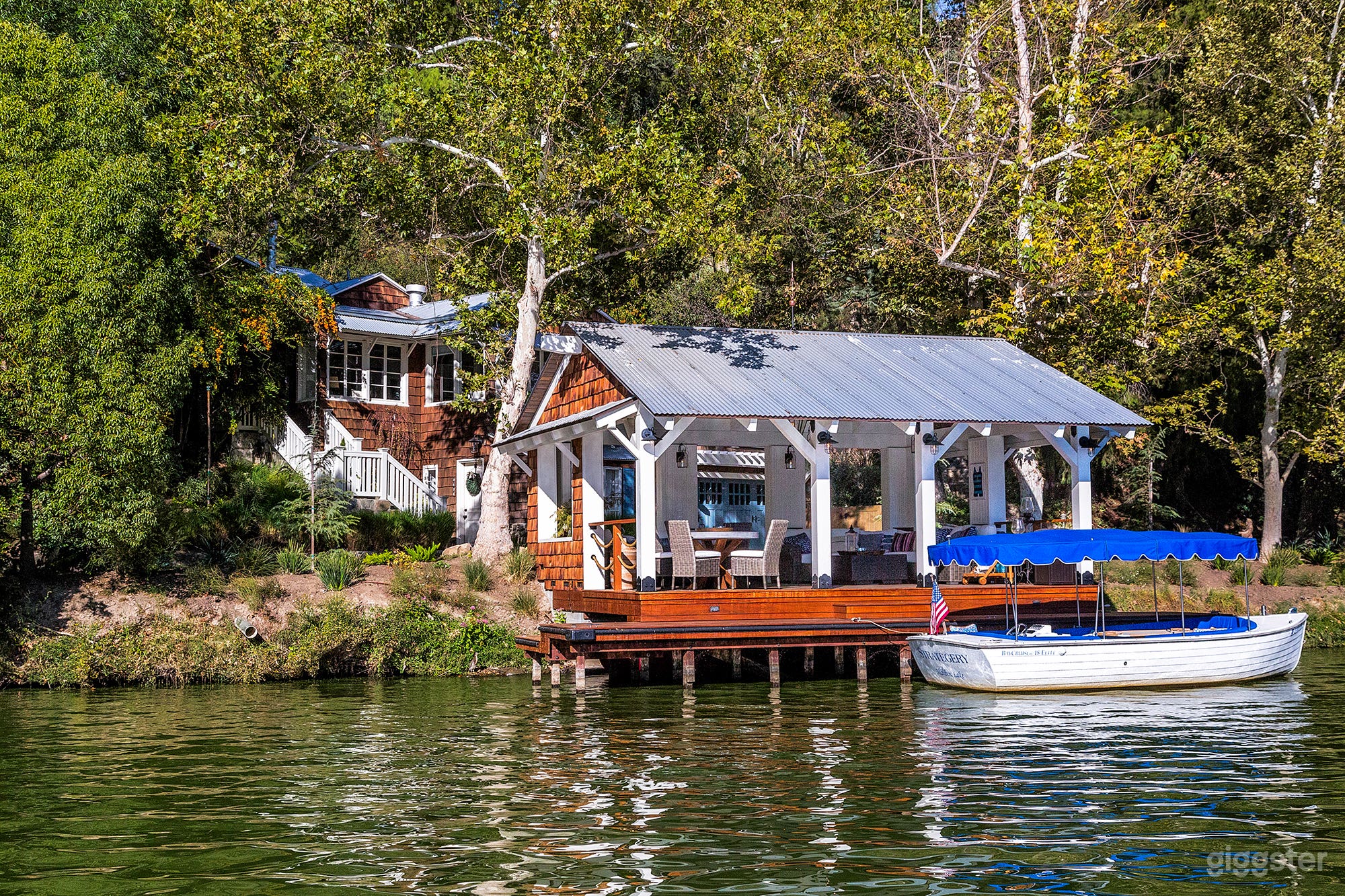 View of House &amp; Dockhouse from Malibou Lake