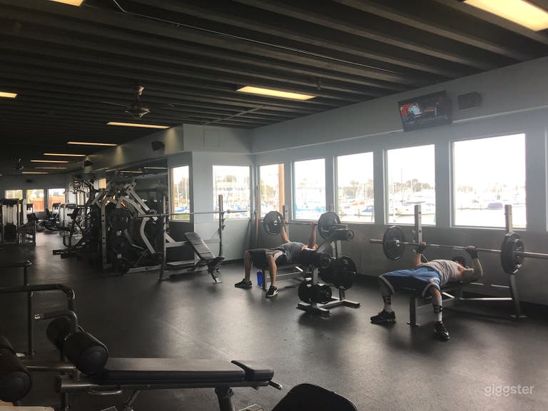  Free weight room located on the street level first floor of the club  