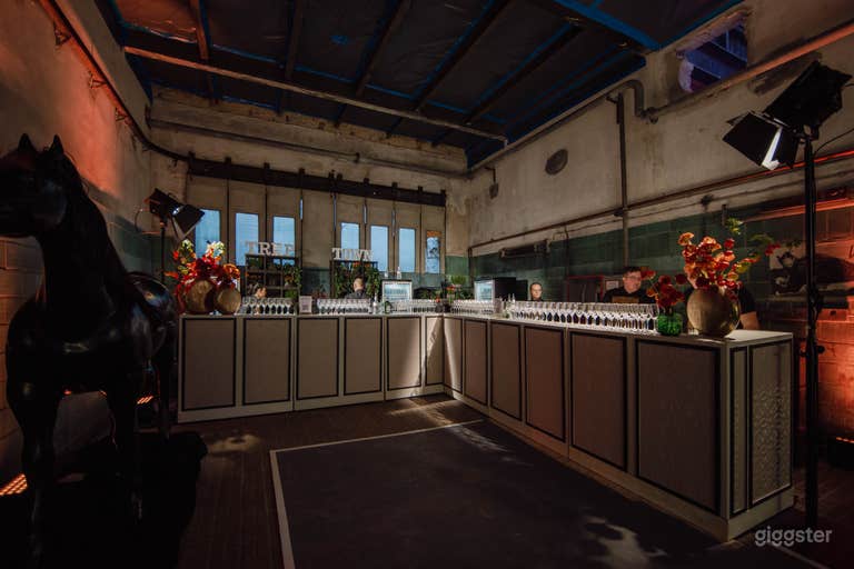  80 m² blue industrial space for shoots and videos 