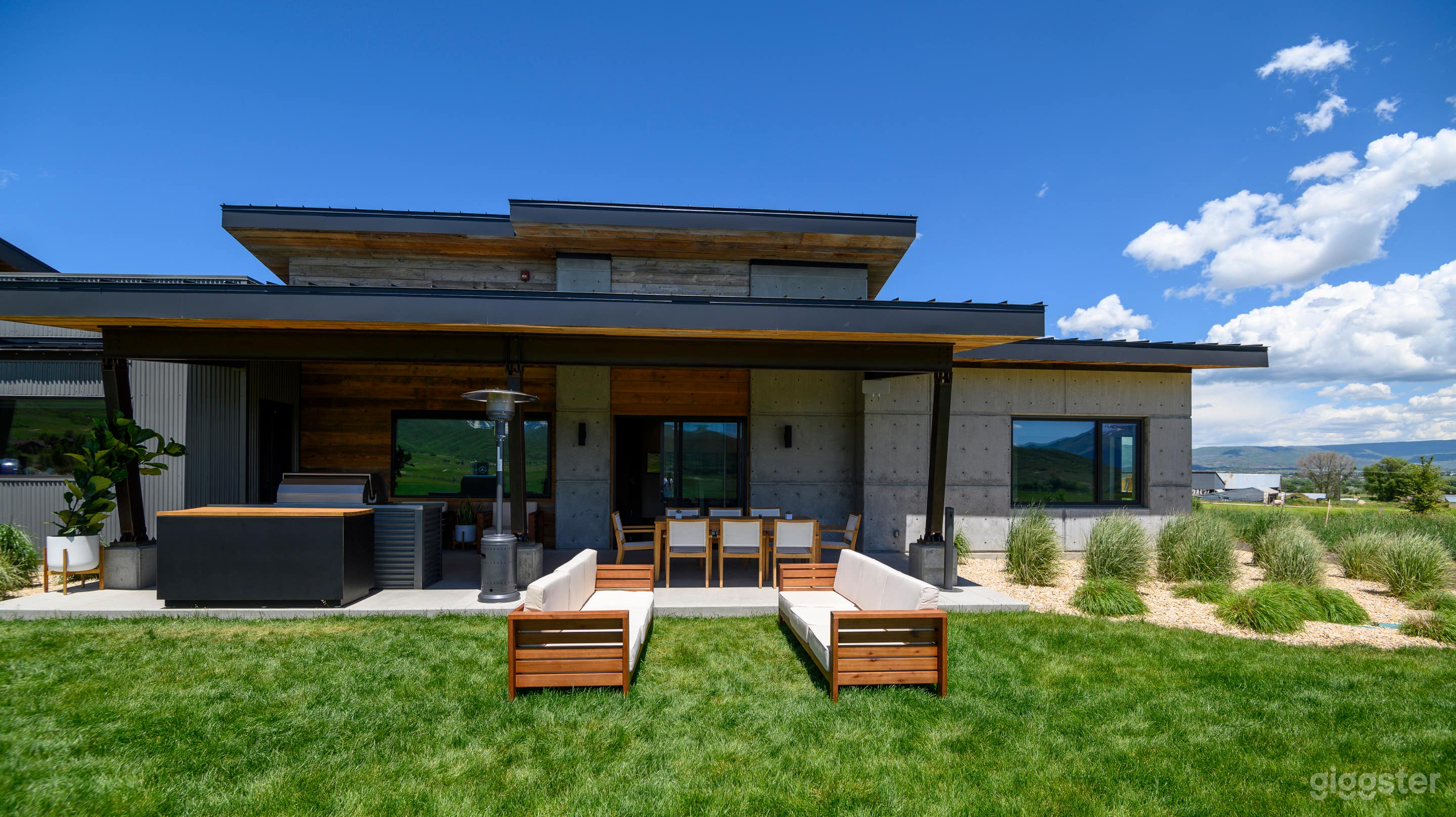 outdoor entertaining setup