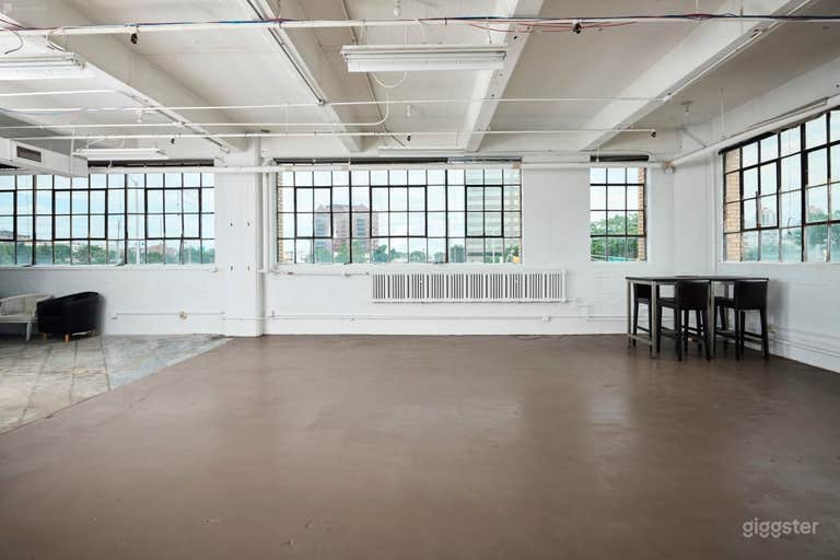  East window wall in main shooting bay 