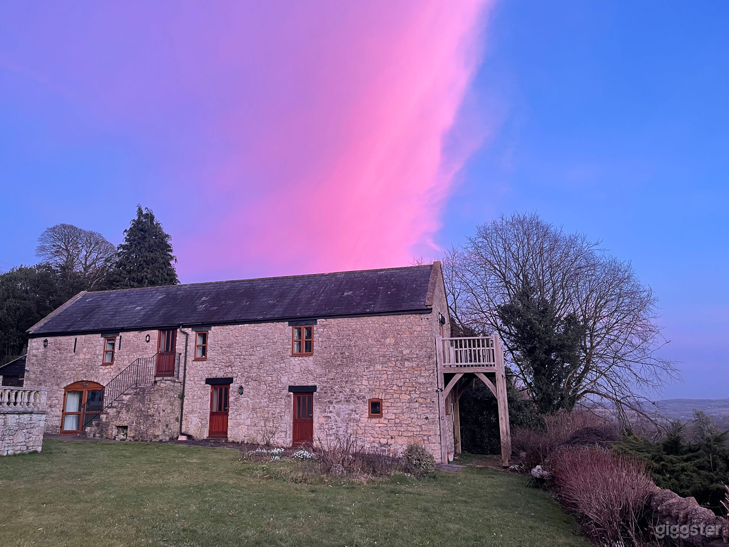 Converted barn Annex building with oak timber balcony