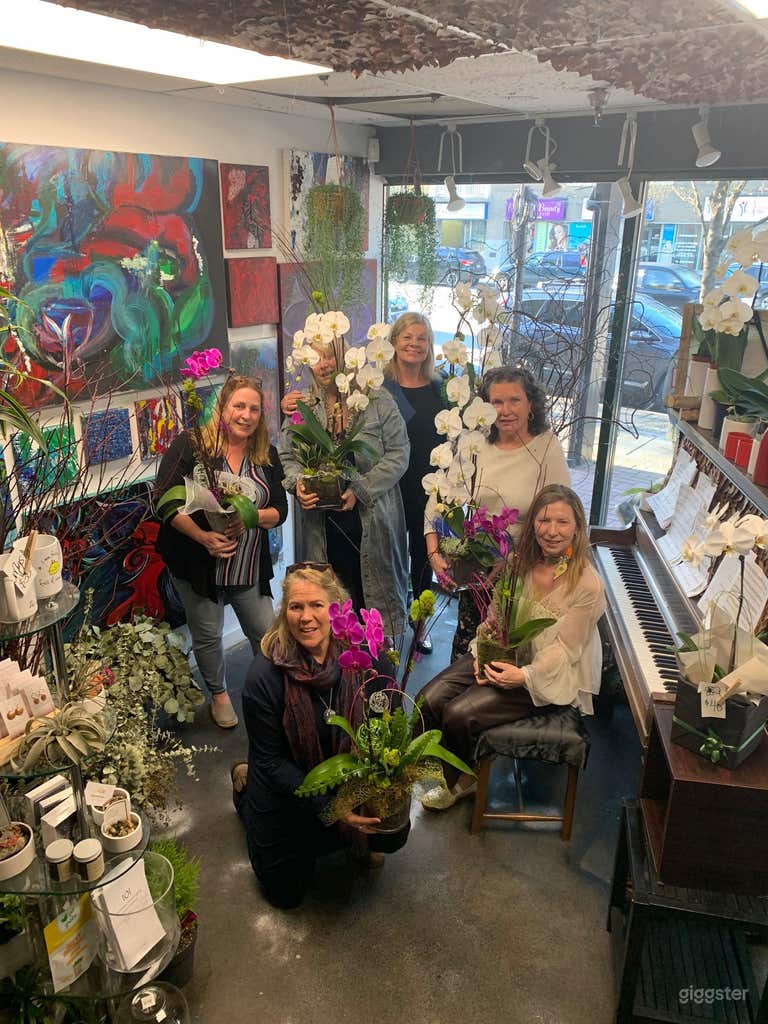  Studio floral vibrant avec espace à l'arrière 