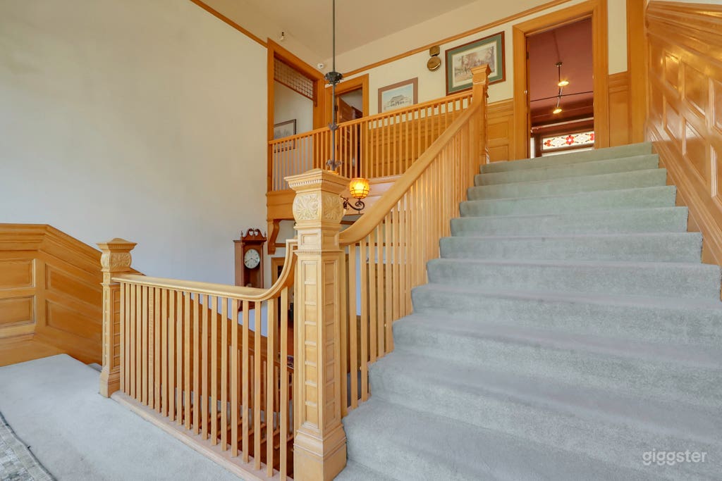 Grand staircase leading to the penthouse