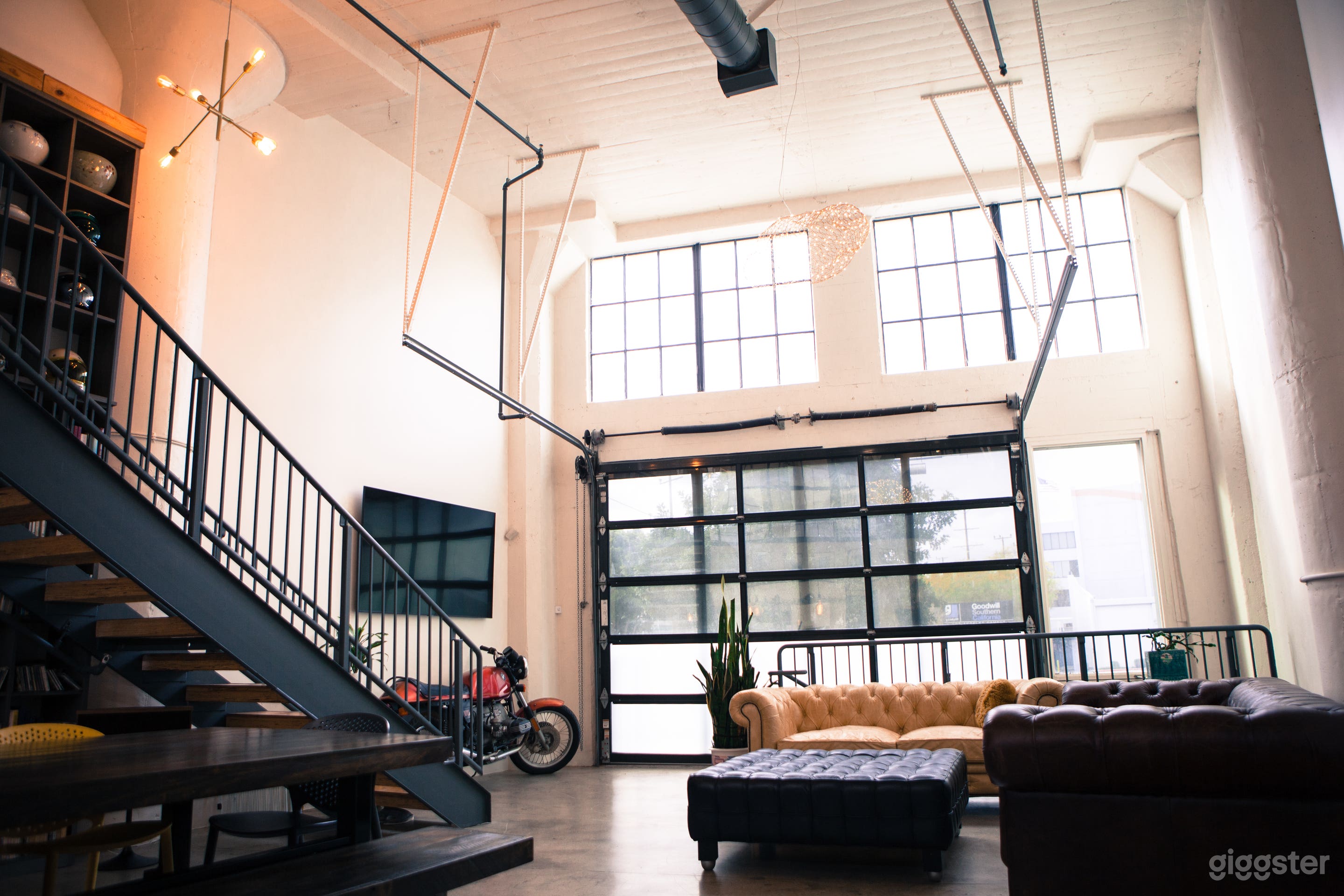 Main space with roll up door closed